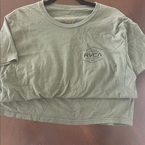 RVCA Olive s/s Tee Shirt. Nice logo both front and back. 100% Cotton. GUC